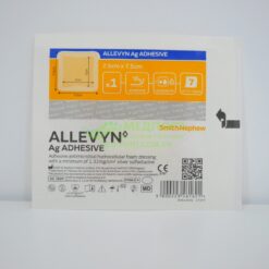 Пов’язки для лікування виразок Аллевін Classic Аг Адгезив | Ag Adhesive 7,5 x 7,5 см - з сріблом, адгезивна
